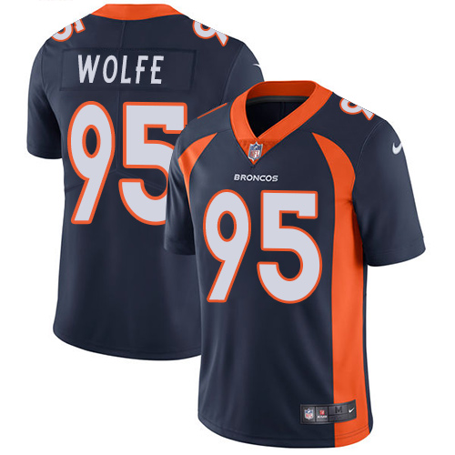 2019 men Denver Broncos #95 Wolfe blue Nike Vapor Untouchable Limited NFL Jersey
